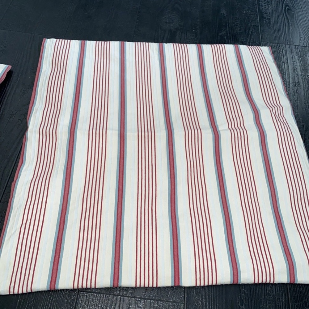 IKEA Alvine Raffla Pillow Cover SET (2) 25” x 25” Stripes 100% Cotton Buttons - Picture 12 of 16